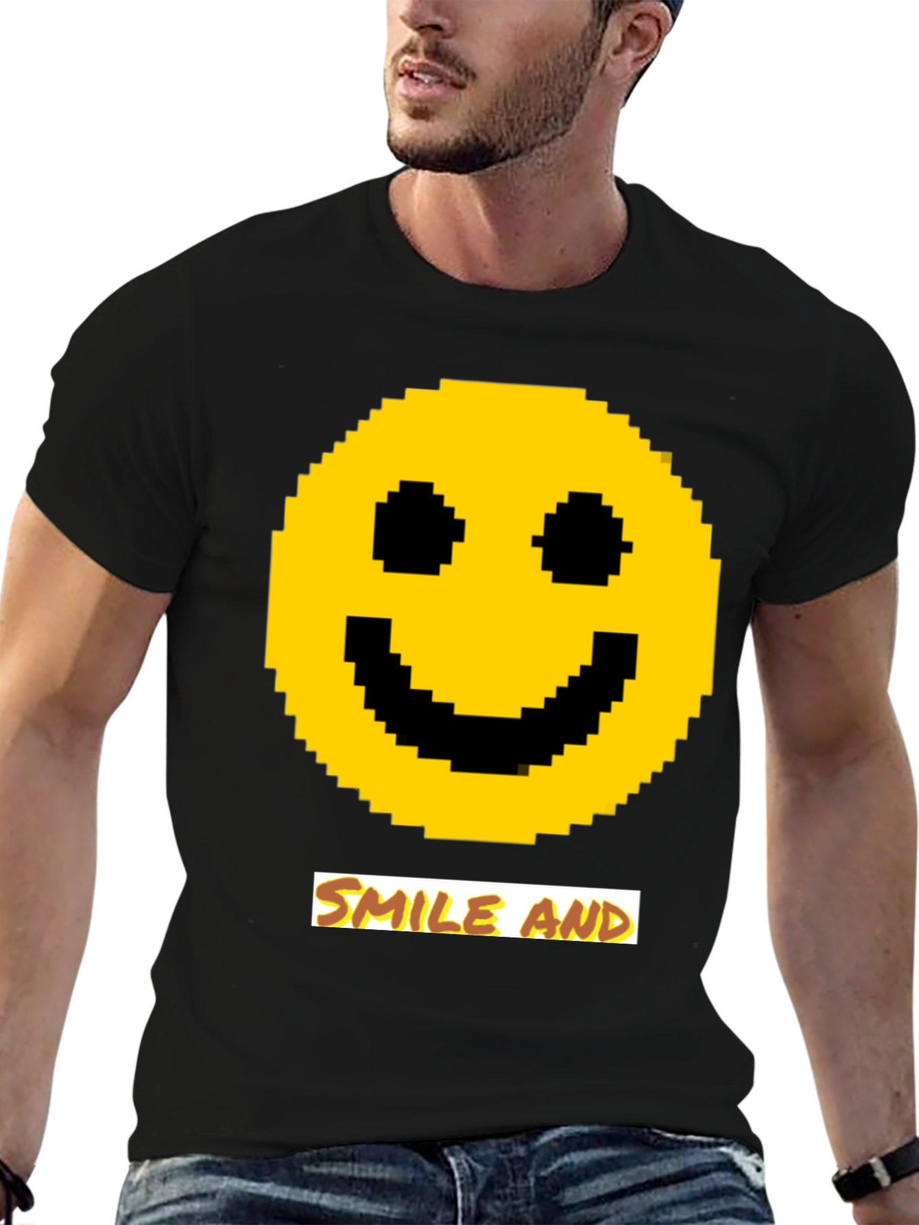 Pixel Smiley Face T-Shirt - Smile and...