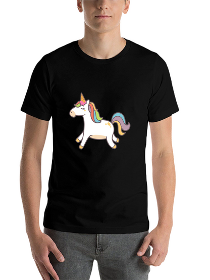 Black T-Shirt with Unicorn Graphic