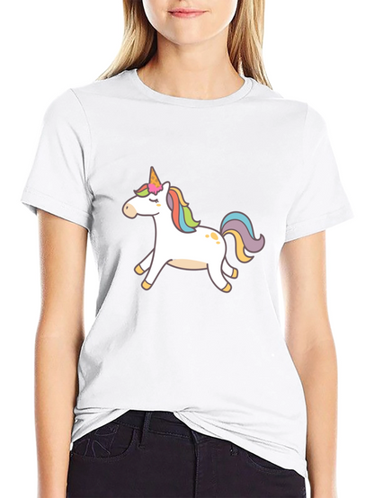 Black T-Shirt with Unicorn Graphic