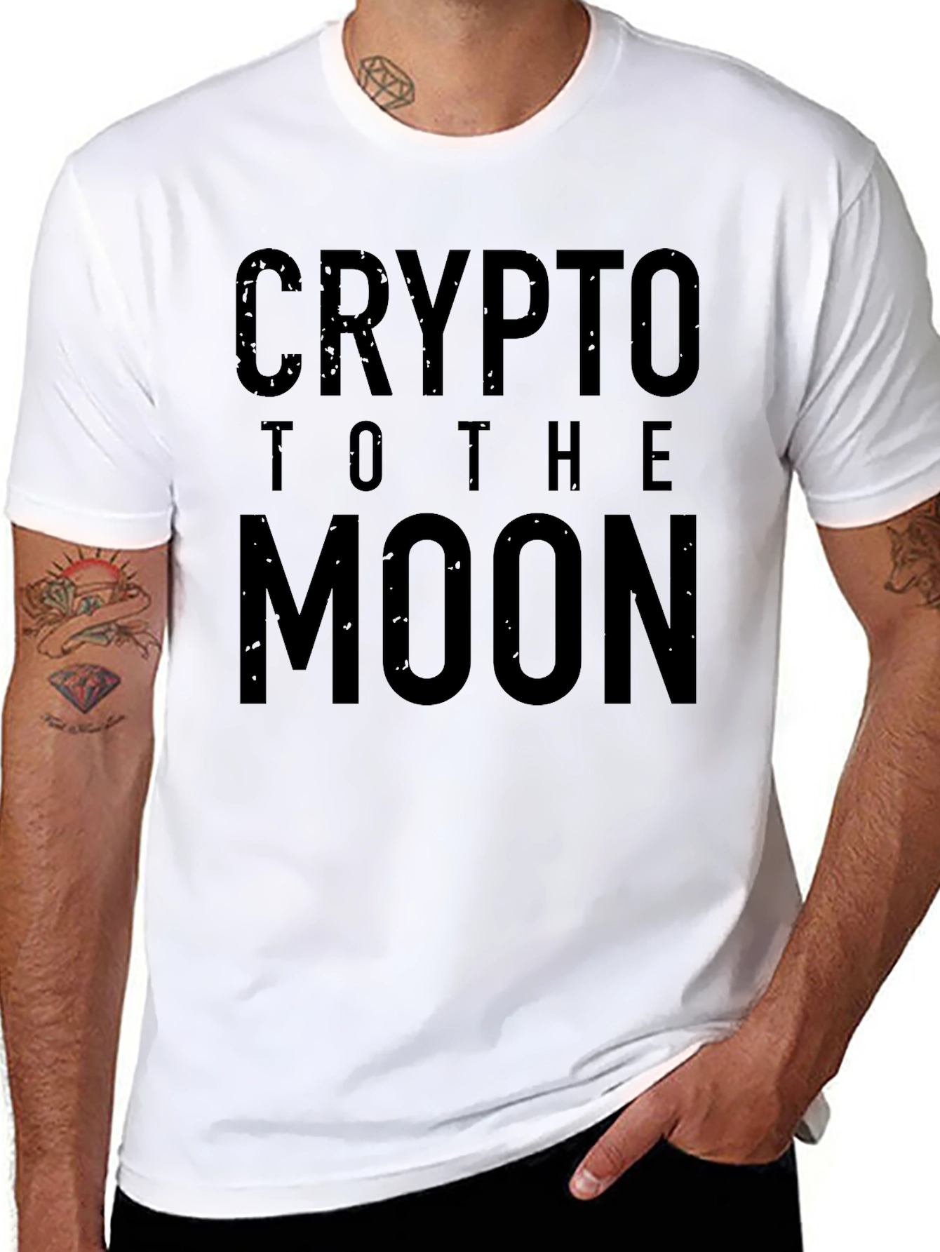 Crypto To The Moon Black Graphic Tee