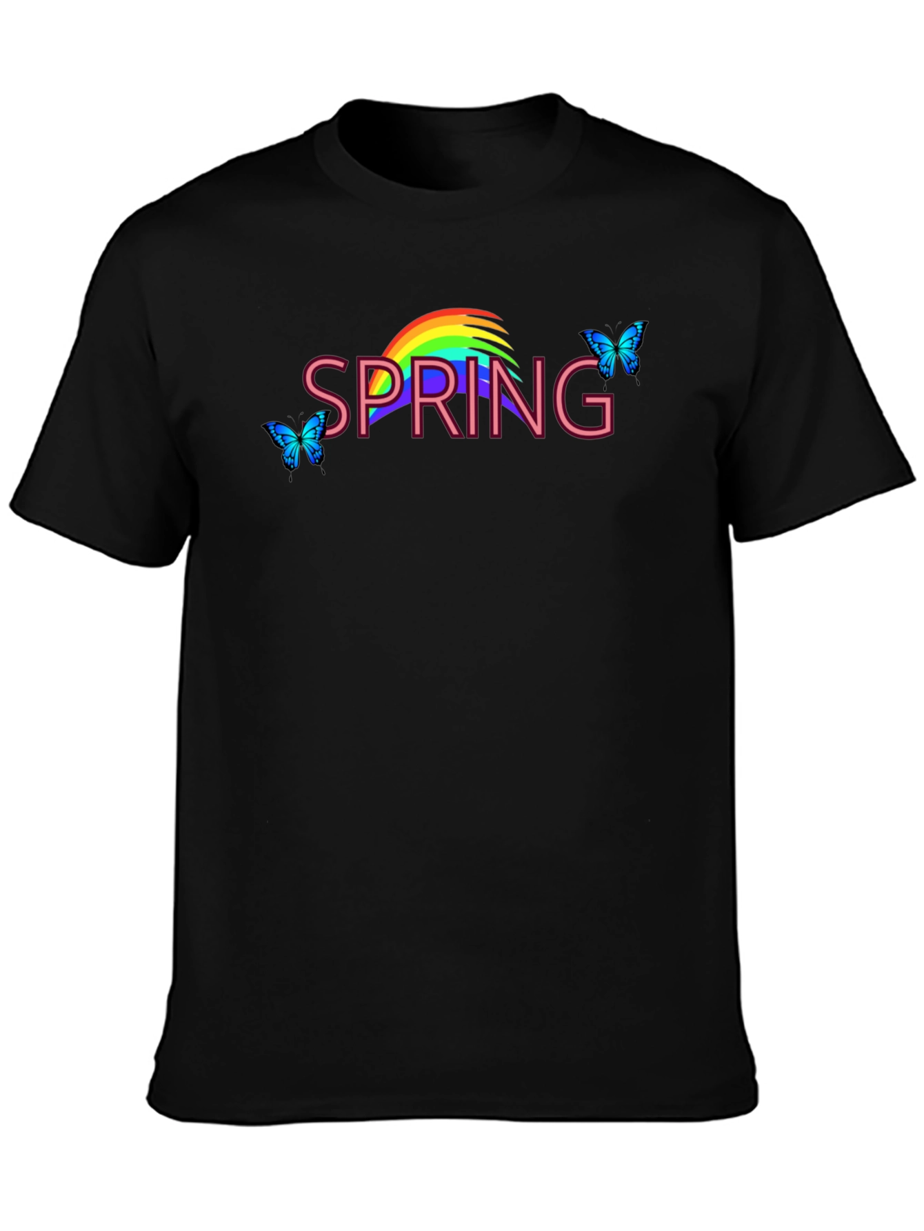 Spring Rainbow Butterfly Graphic Tee