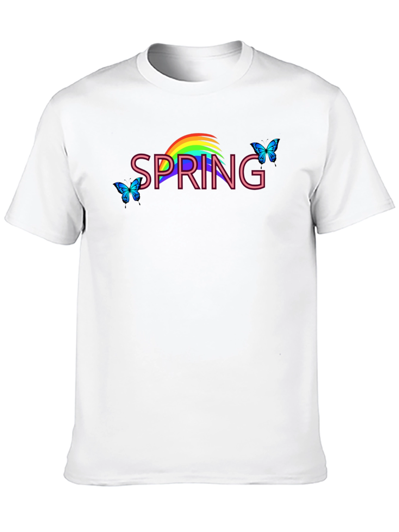 Spring Rainbow Butterfly Graphic Tee