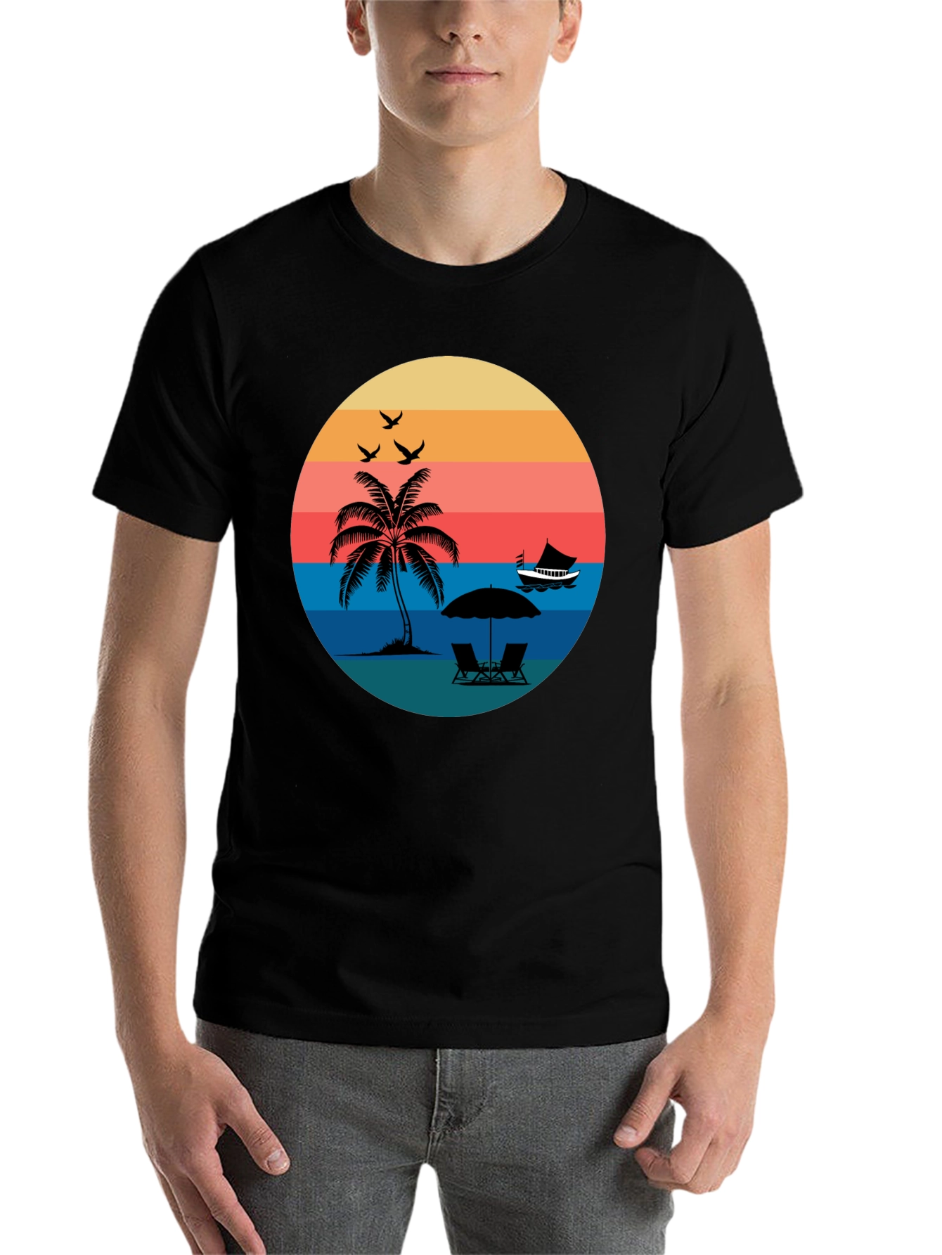 Retro Sunset Beach T-Shirt
