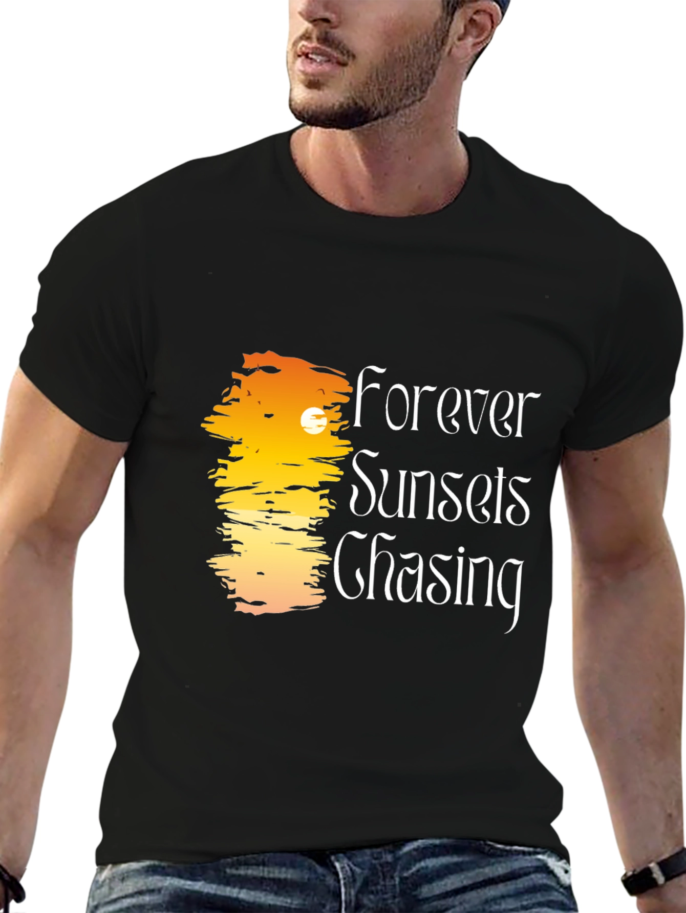 Forever Sunsets Chasing Black T-Shirt