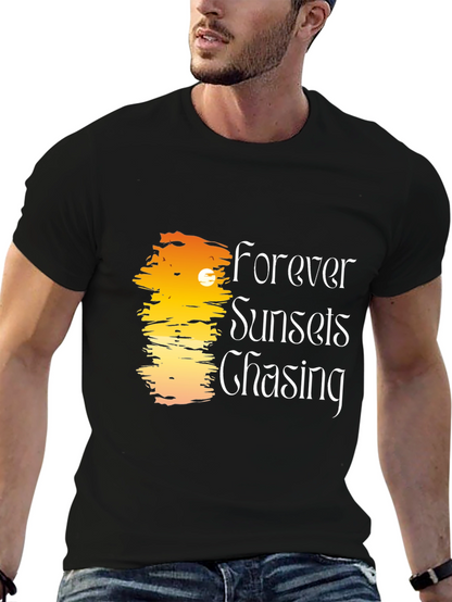 Forever Sunsets Chasing Black T-Shirt