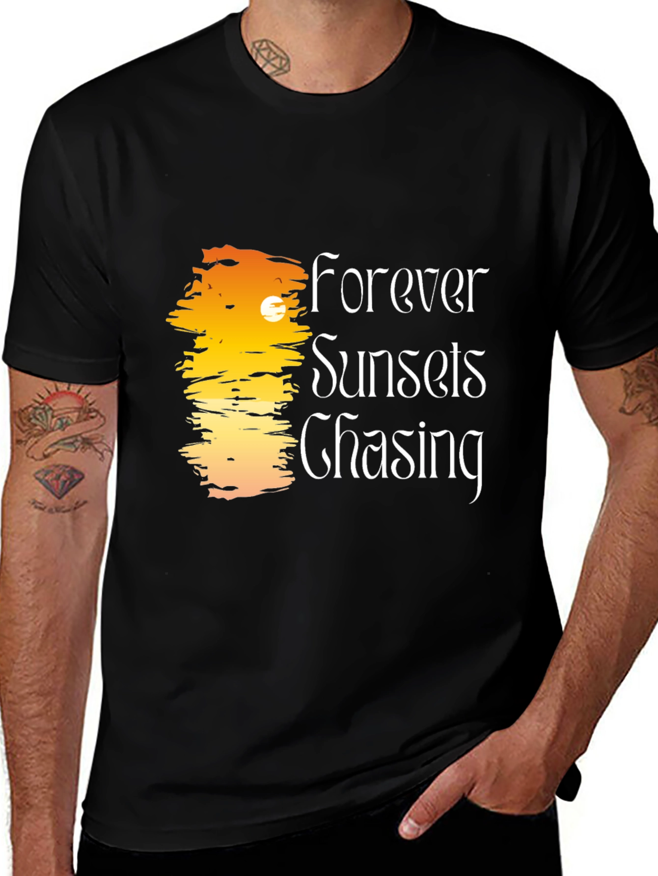 Forever Sunsets Chasing Black T-Shirt