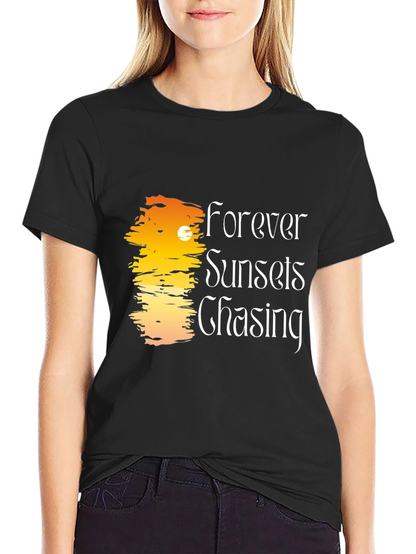 Forever Sunsets Chasing Black T-Shirt