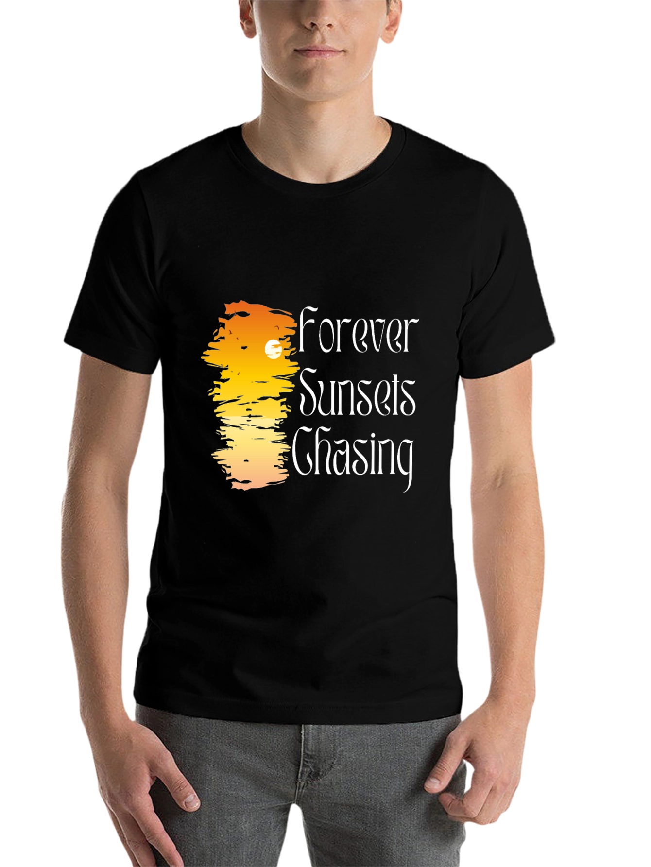 Forever Sunsets Chasing Black T-Shirt