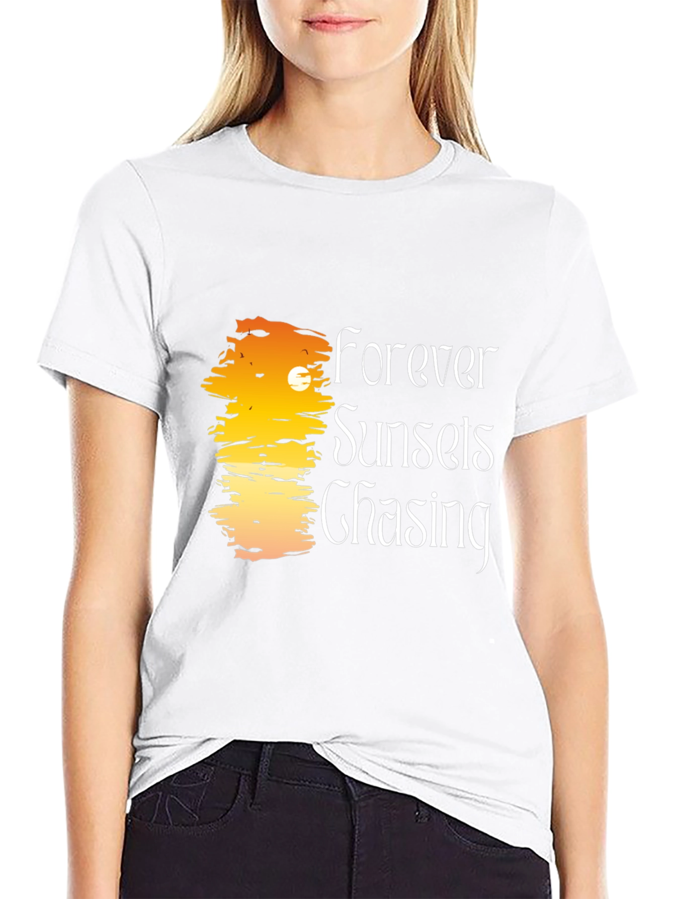 Forever Sunsets Chasing Black T-Shirt