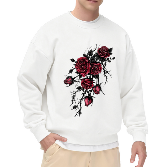 Dark Thorn Red Rose Vintage Crewneck Sweatshirt