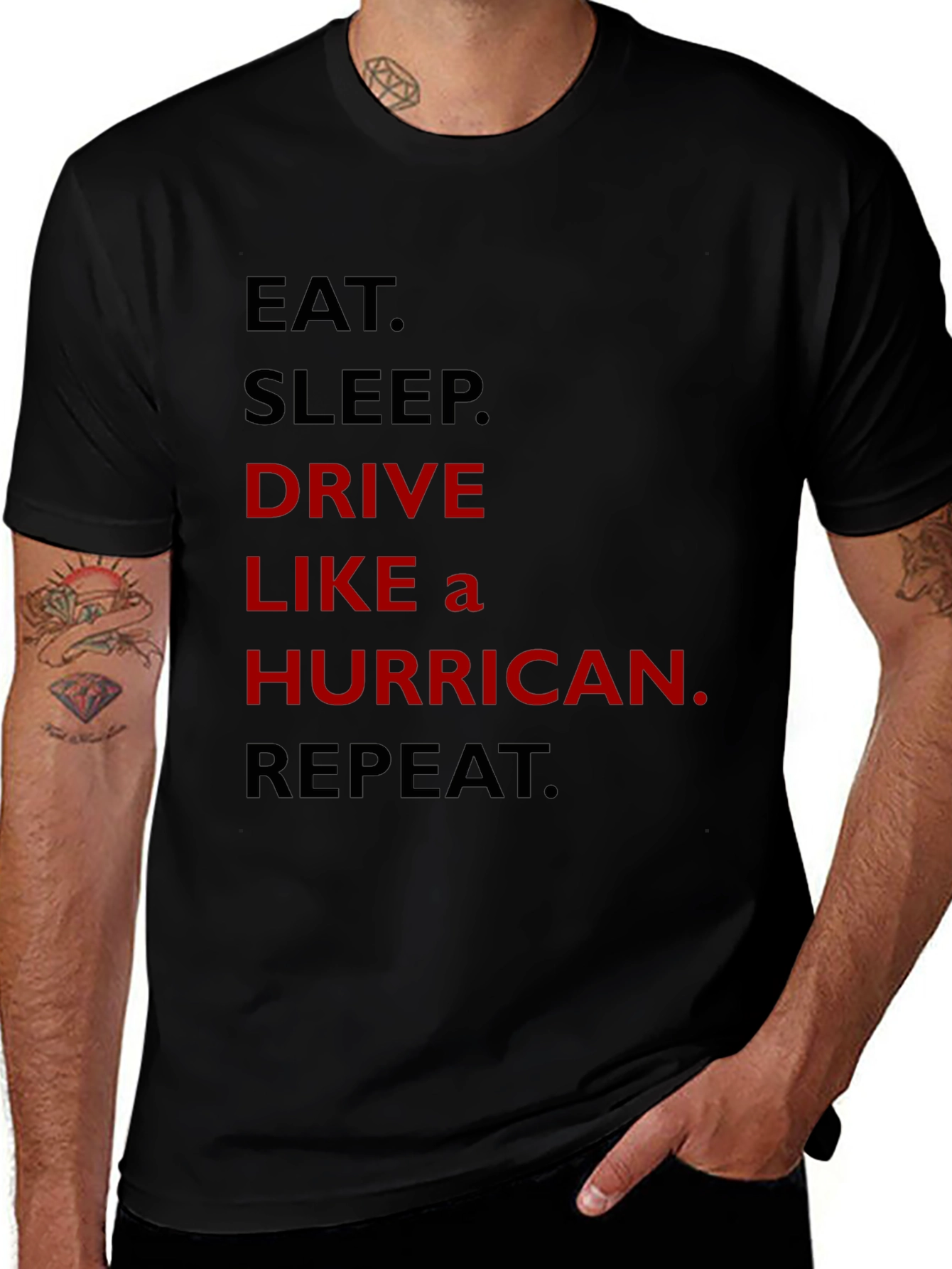 Eat Sleep Drive Like A Hurricane Repeat T-Shirt