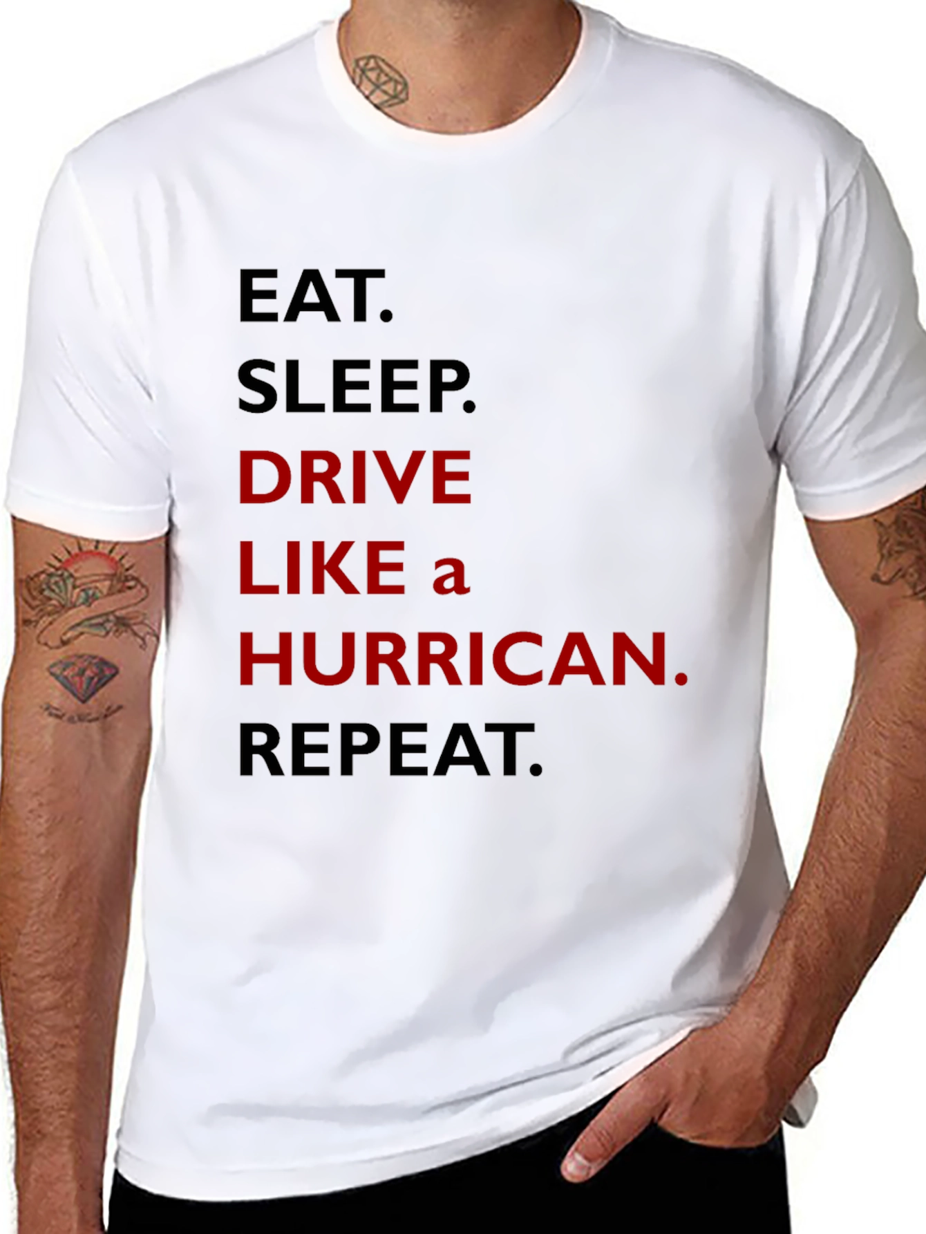 Eat Sleep Drive Like A Hurricane Repeat T-Shirt