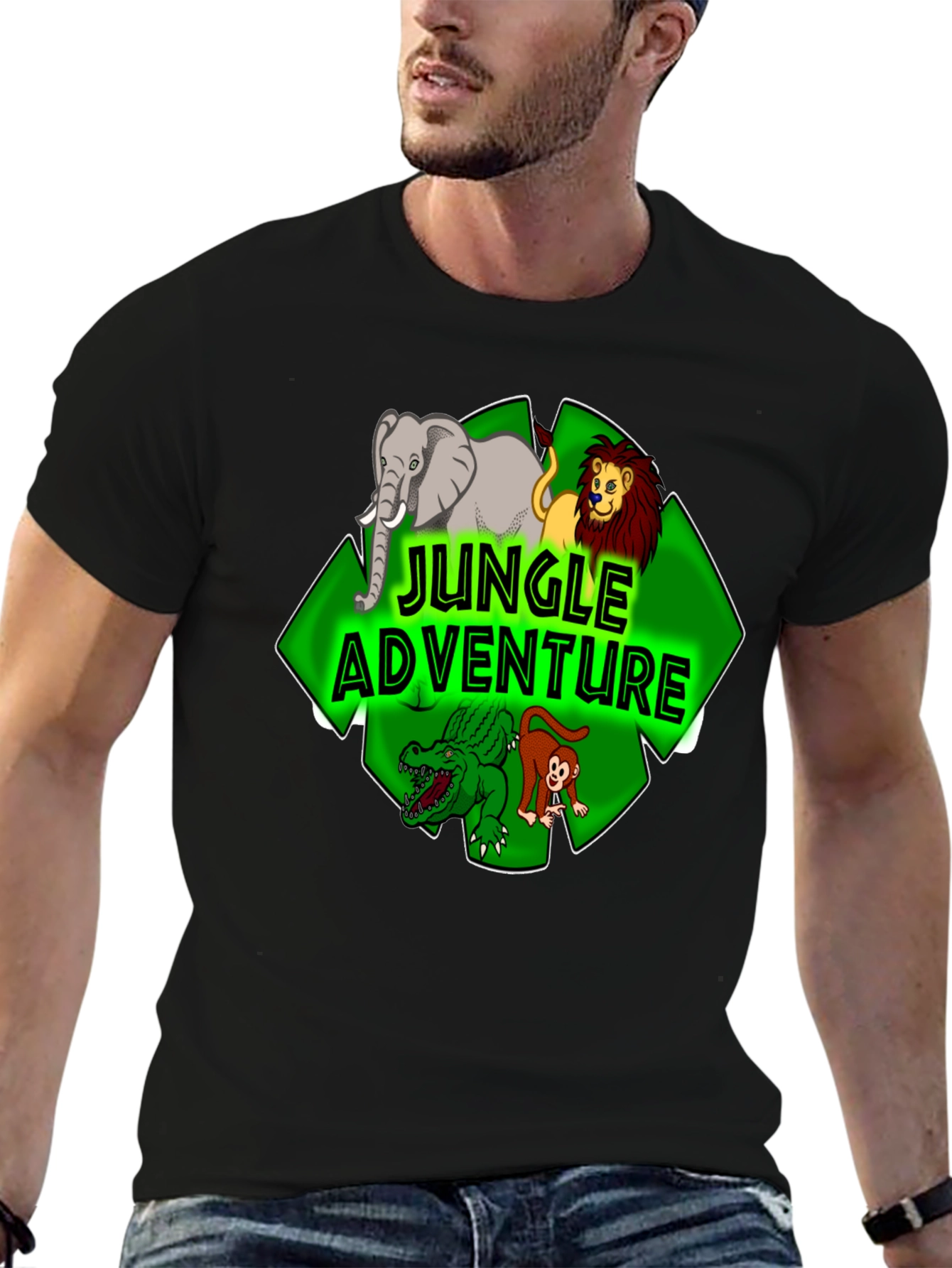 Jungle Adventure Cartoon Graphic Tee