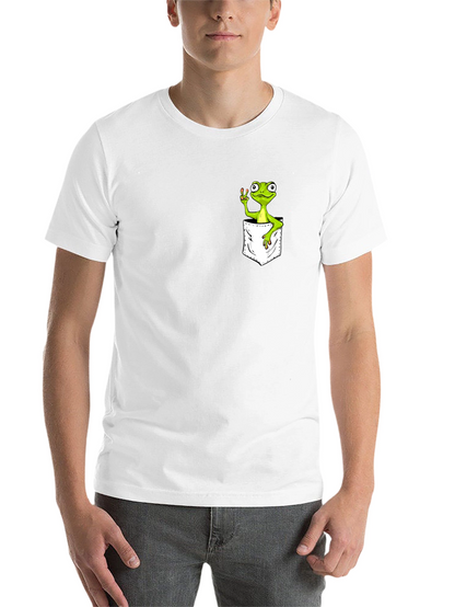 Frog in Pocket Peace Sign T-Shirt