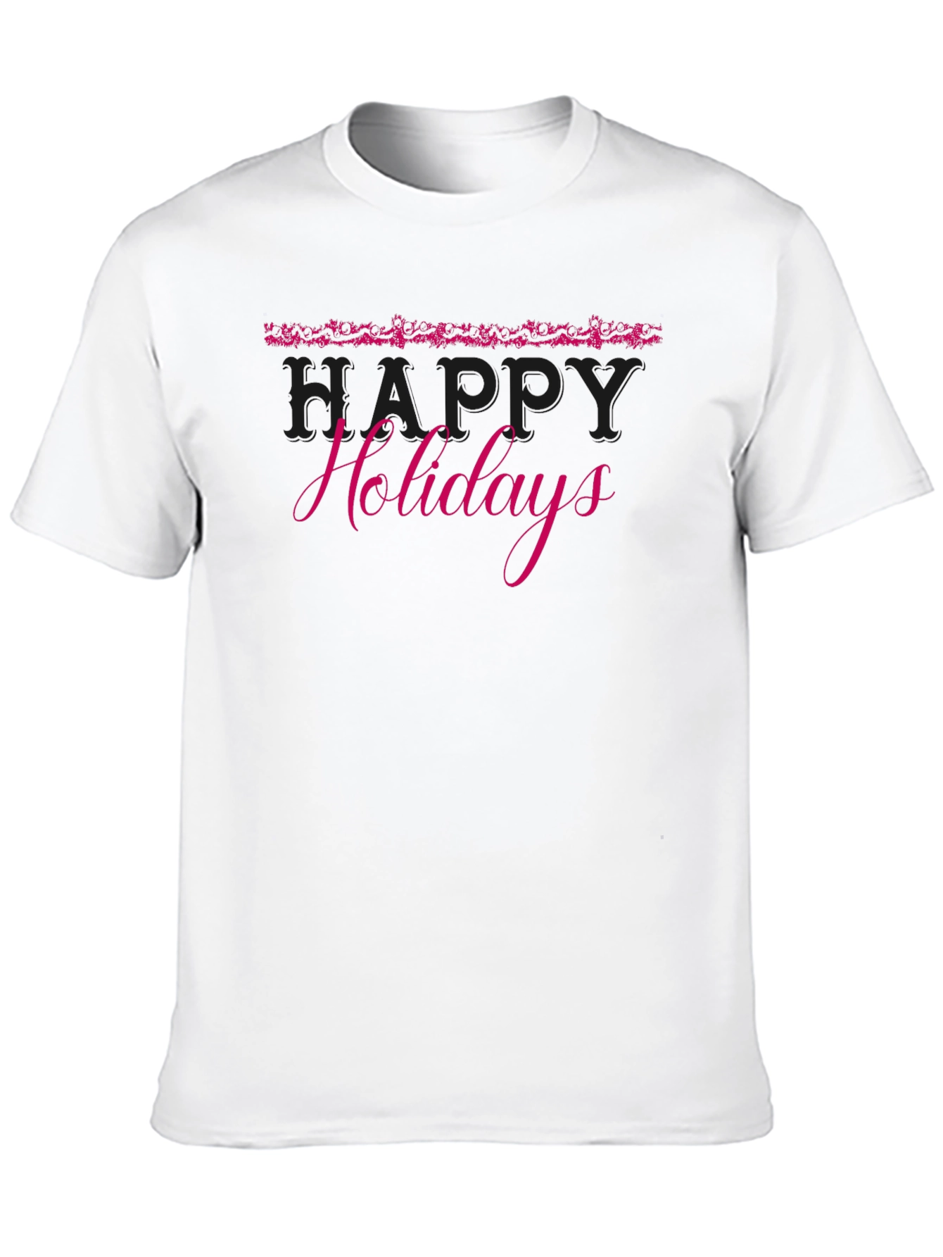 Festive Happy Holidays Black T-Shirt