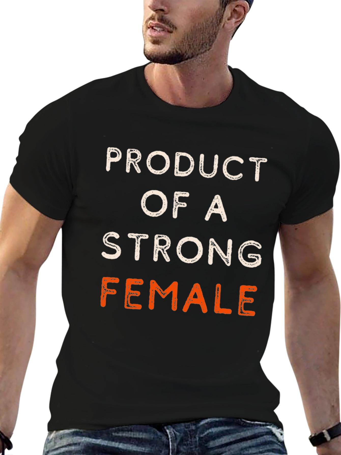 Product of a Strong Female Black T-Shirt