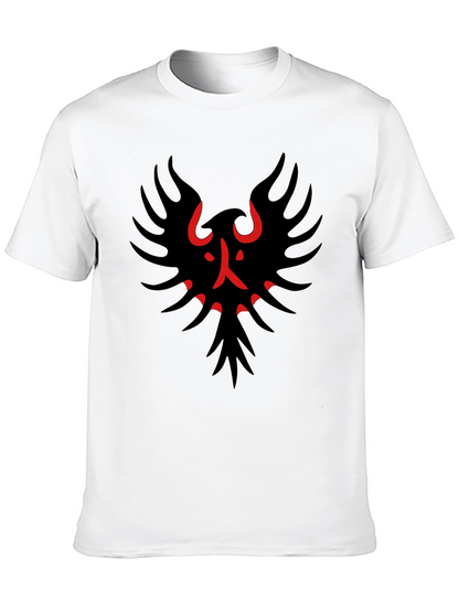 Black T-Shirt with Red & Black Bird Graphic