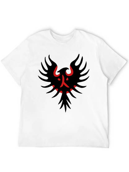 Black T-Shirt with Red & Black Bird Graphic