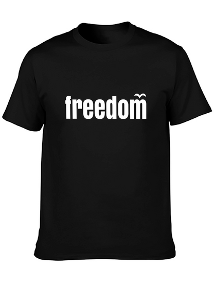 Freedom Graphic Tee - Black Cotton T-Shirt