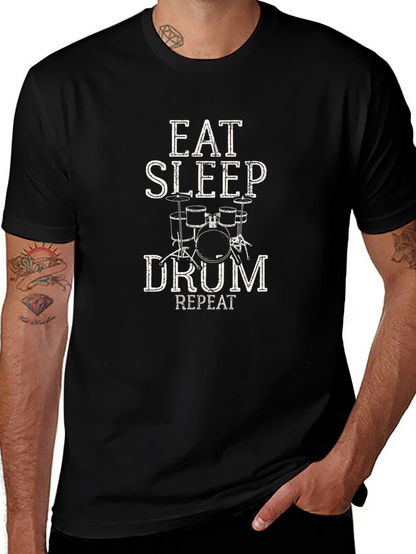 Eat Sleep Drum Repeat Graphic T-Shirt