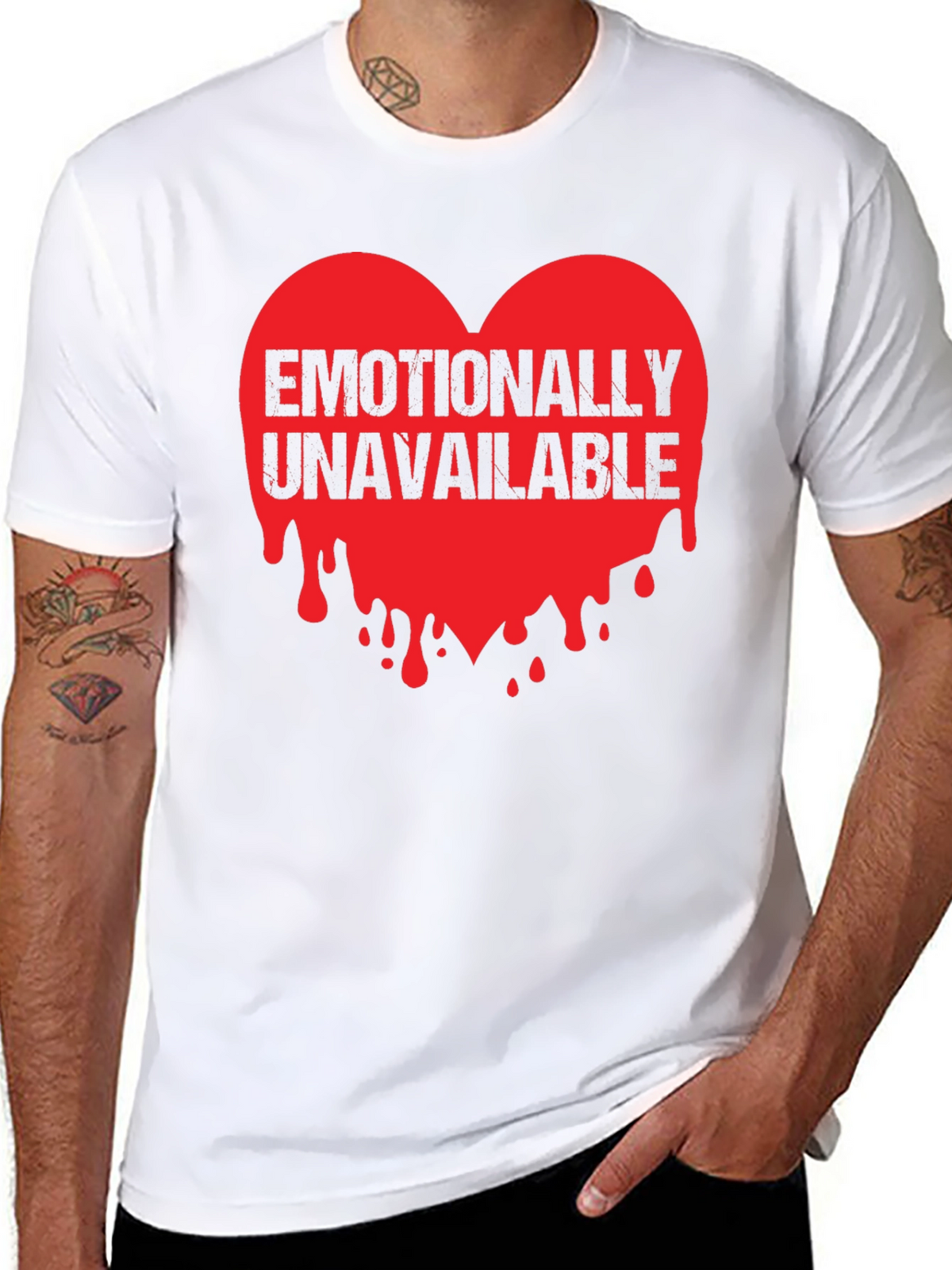 Emotionally Unavailable Heart Graphic T-Shirt