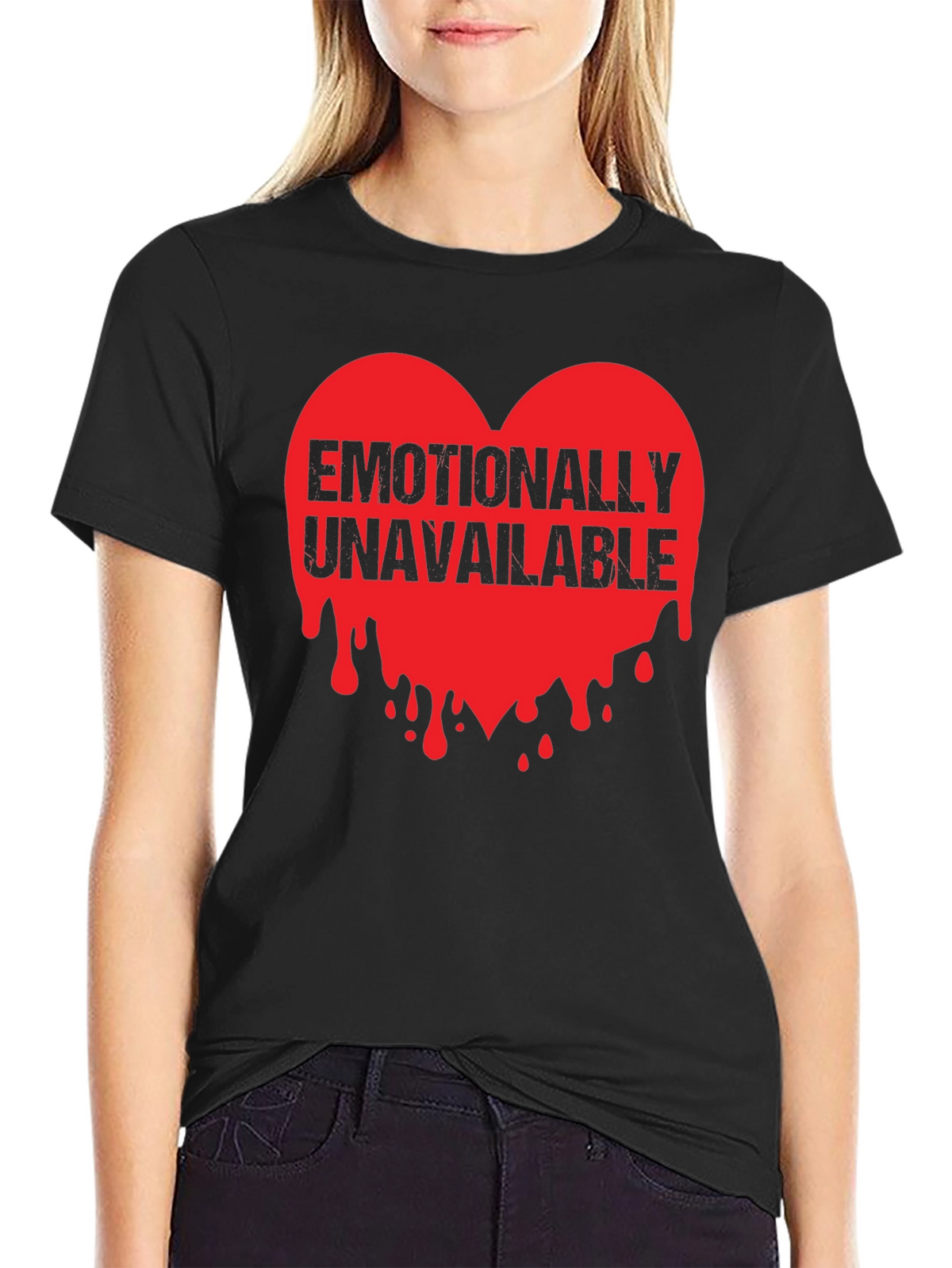 Emotionally Unavailable Heart Graphic T-Shirt