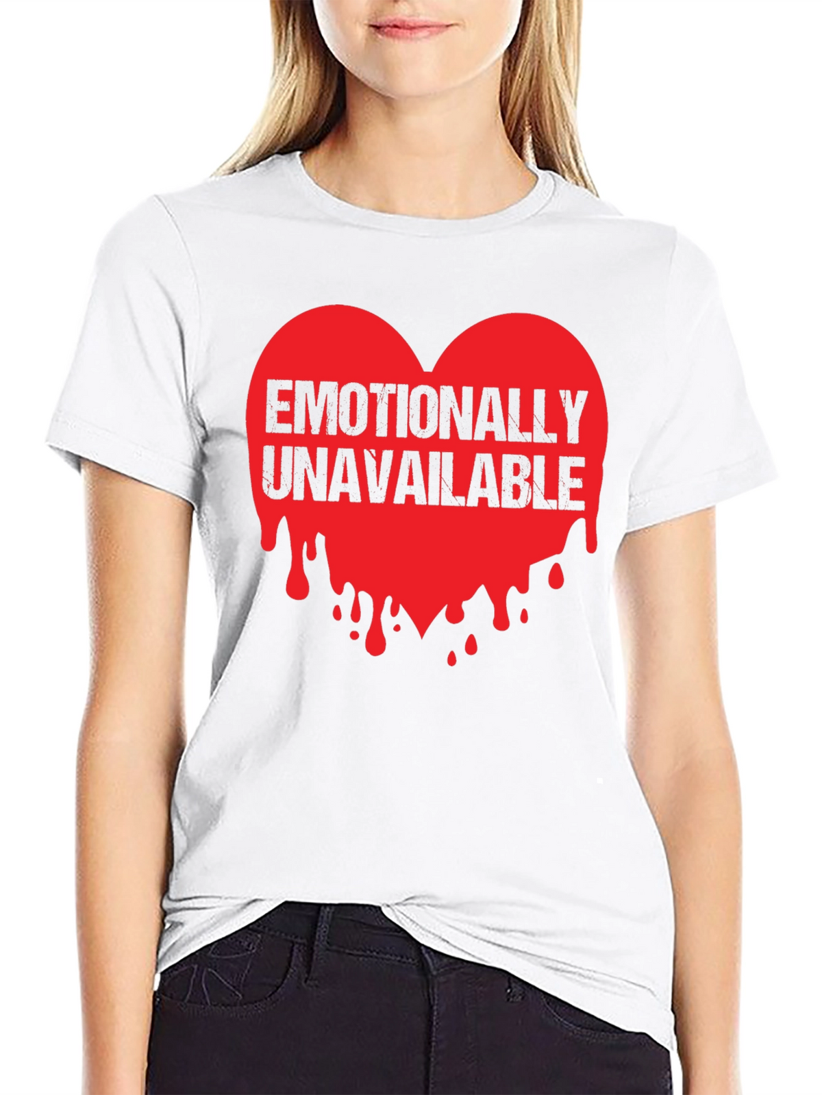 Emotionally Unavailable Heart Graphic T-Shirt
