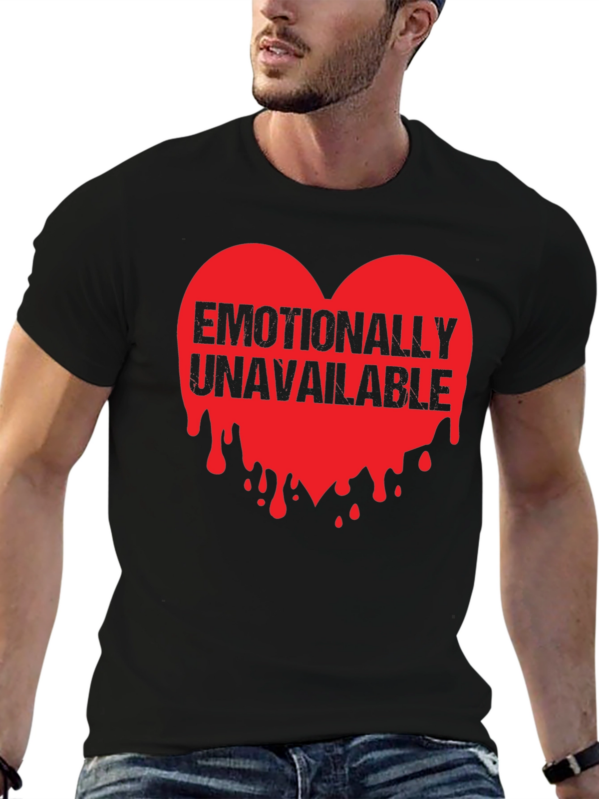 Emotionally Unavailable Heart Graphic T-Shirt