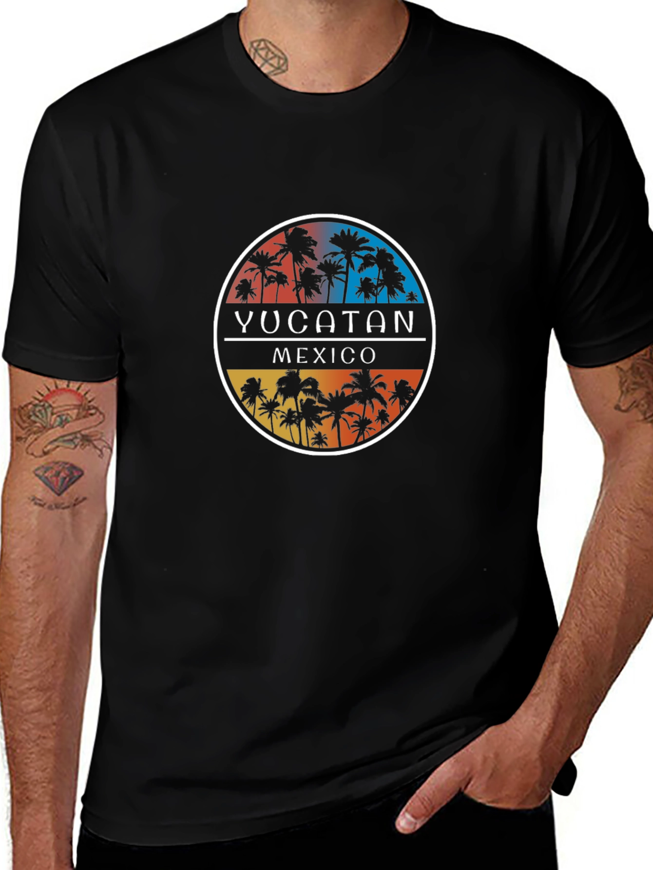 Yucatan Mexico Palm Tree Graphic T-Shirt