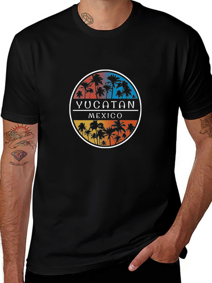 Yucatan Mexico Palm Tree Graphic T-Shirt