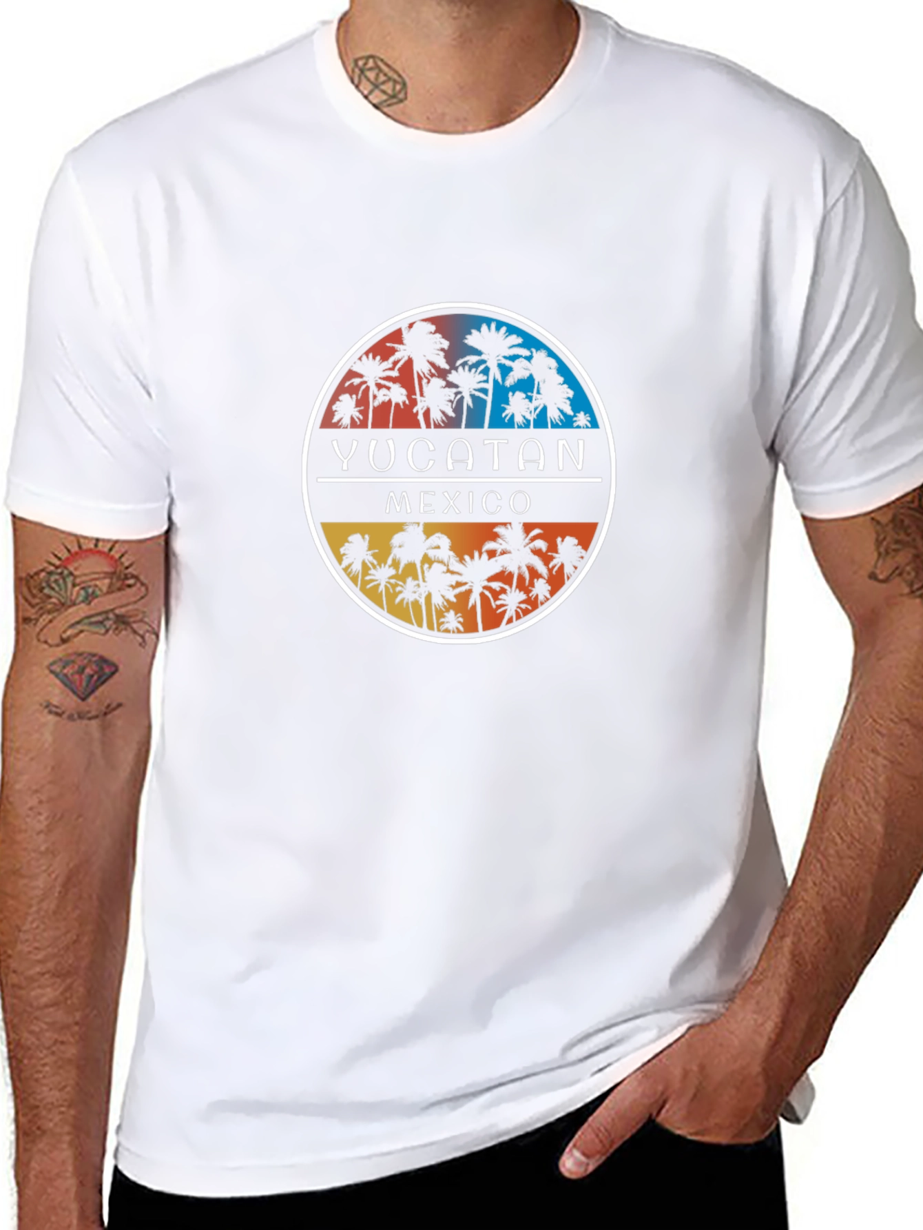 Yucatan Mexico Palm Tree Graphic T-Shirt
