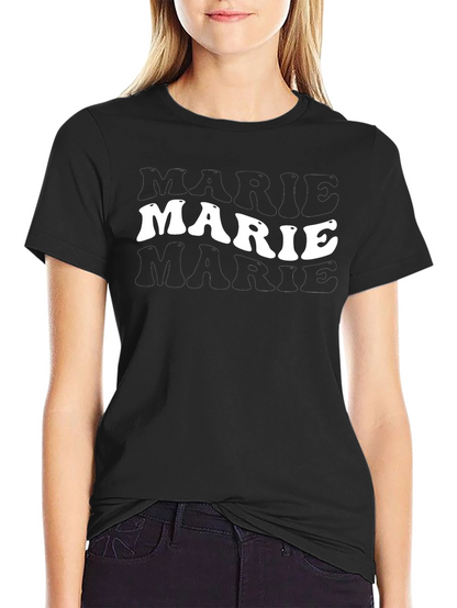 Marie Text Black T-Shirt