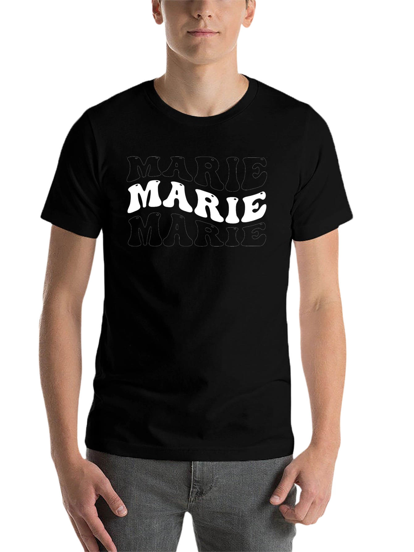 Marie Text Black T-Shirt