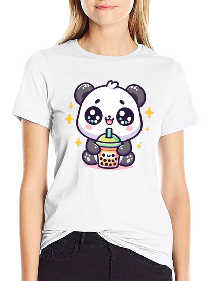 Cute Panda Boba Tea Graphic Tee
