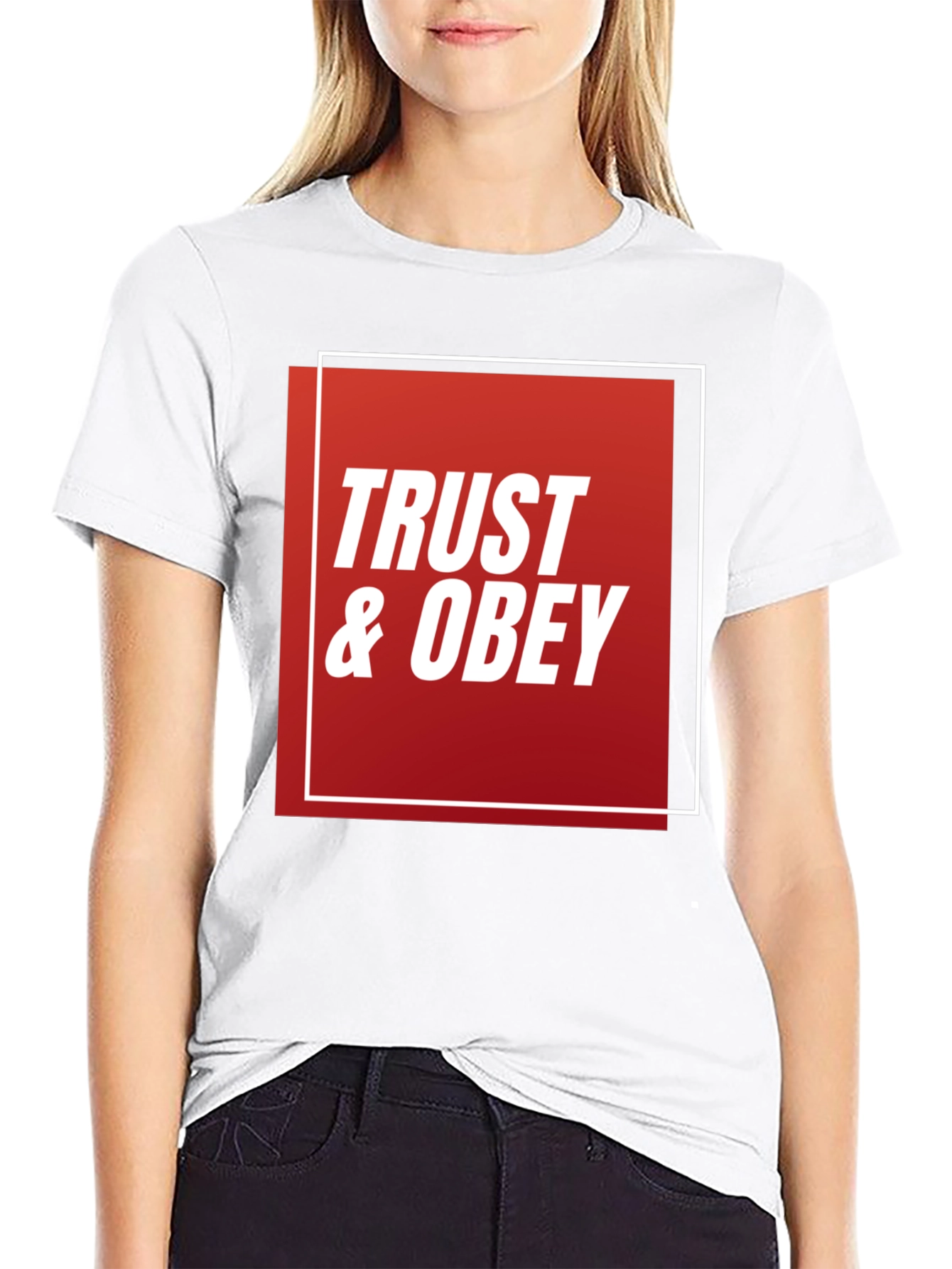 Trust & Obey Graphic Tee - Black Cotton T-Shirt