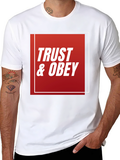 Trust & Obey Graphic Tee - Black Cotton T-Shirt