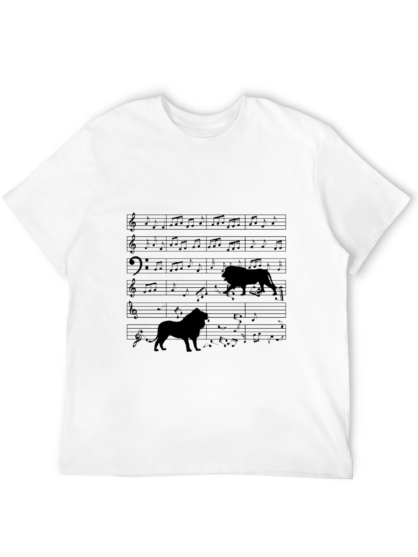Lion Music Tee - Unique Graphic T-Shirt