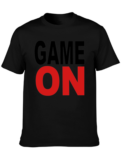 Game On Graphic Tee - Black Cotton T-Shirt