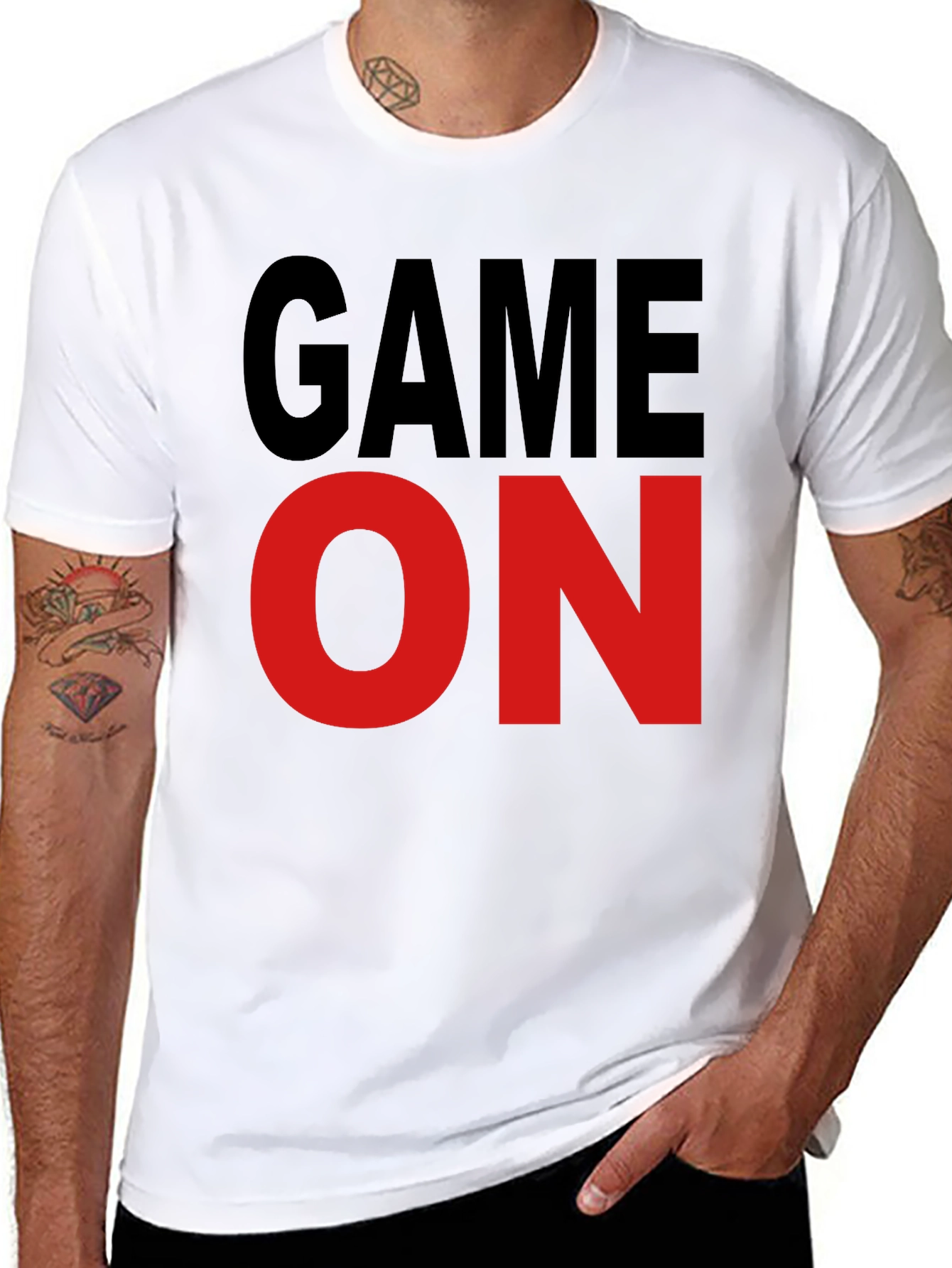 Game On Graphic Tee - Black Cotton T-Shirt