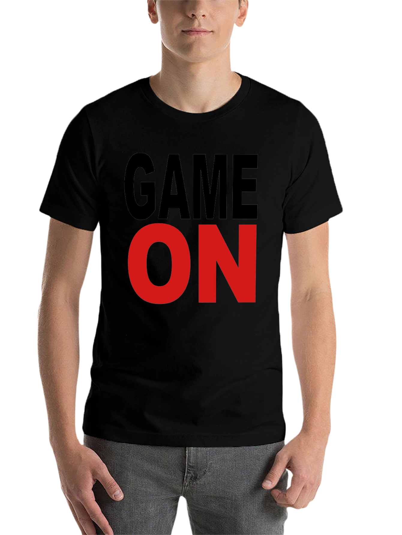 Game On Graphic Tee - Black Cotton T-Shirt