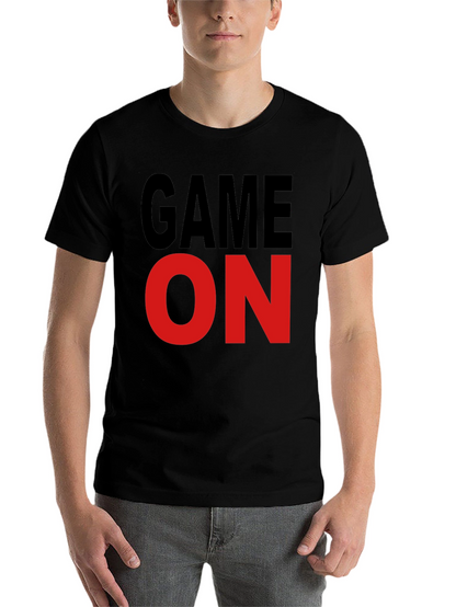 Game On Graphic Tee - Black Cotton T-Shirt