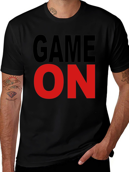 Game On Graphic Tee - Black Cotton T-Shirt