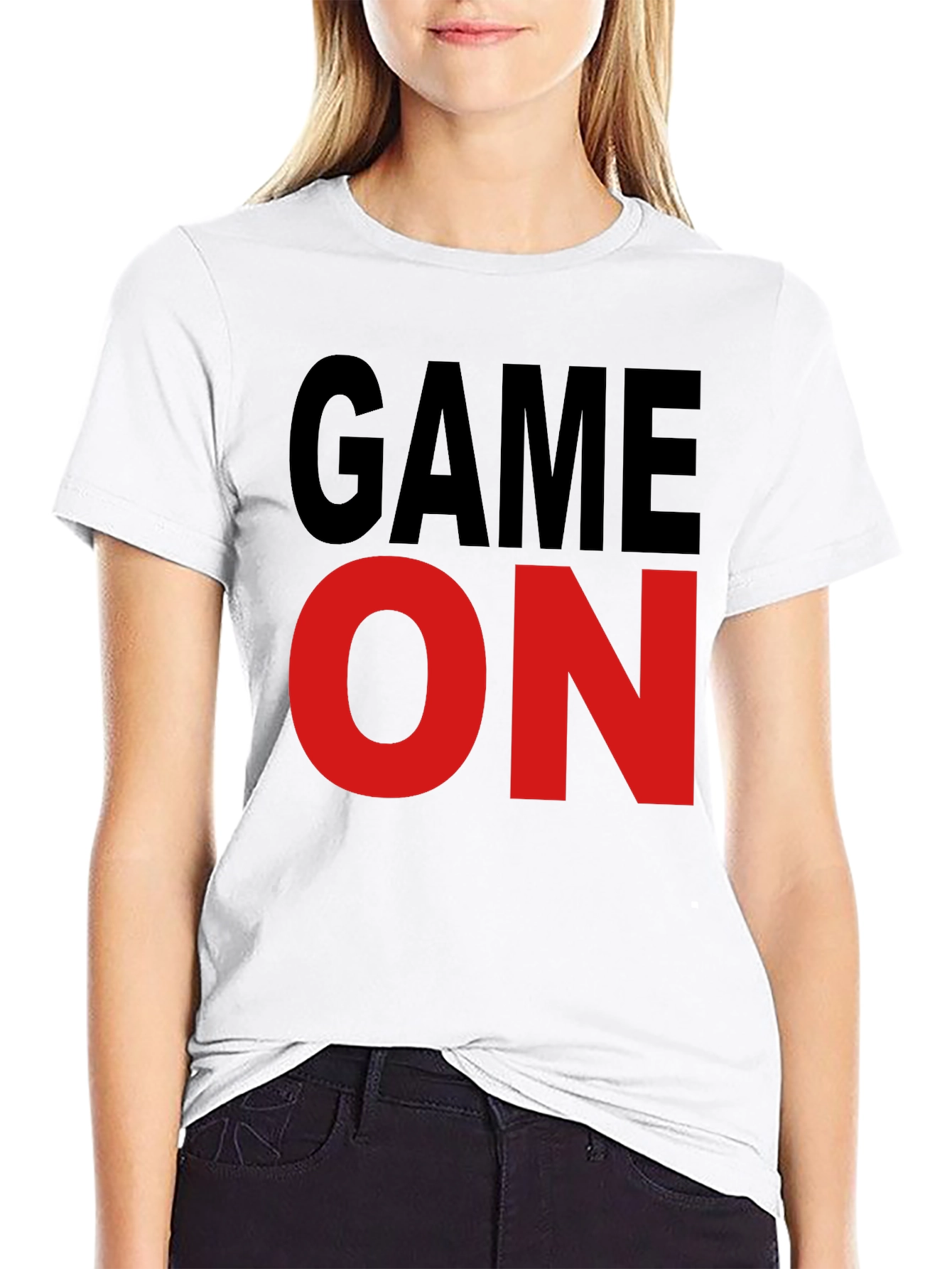 Game On Graphic Tee - Black Cotton T-Shirt