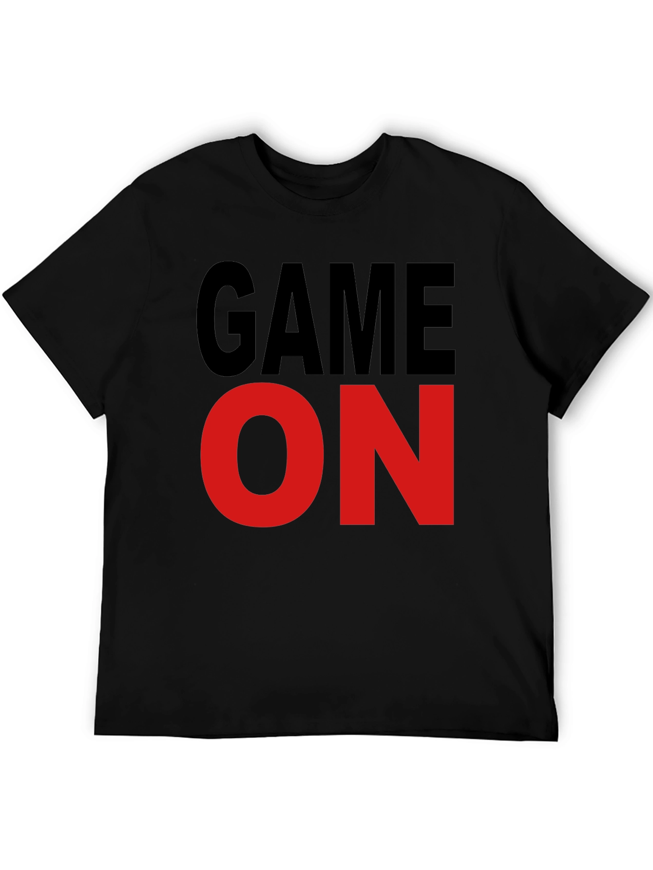 Game On Graphic Tee - Black Cotton T-Shirt