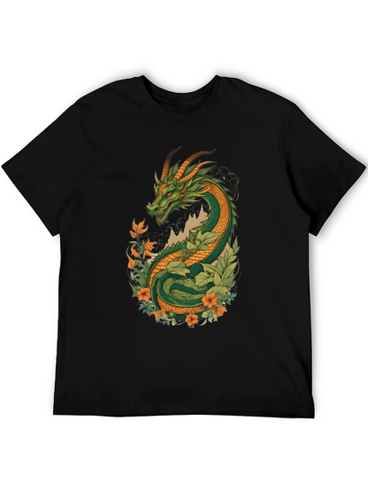 Dragon & Floral Graphic Tee