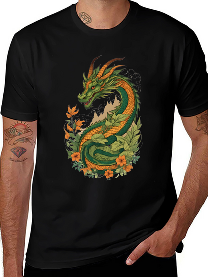 Dragon & Floral Graphic Tee