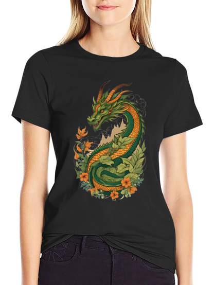 Dragon & Floral Graphic Tee