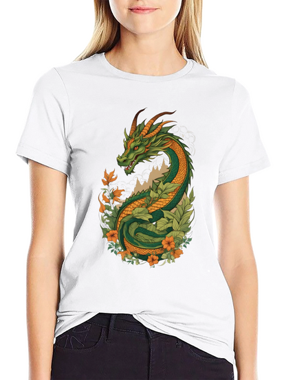 Dragon & Floral Graphic Tee