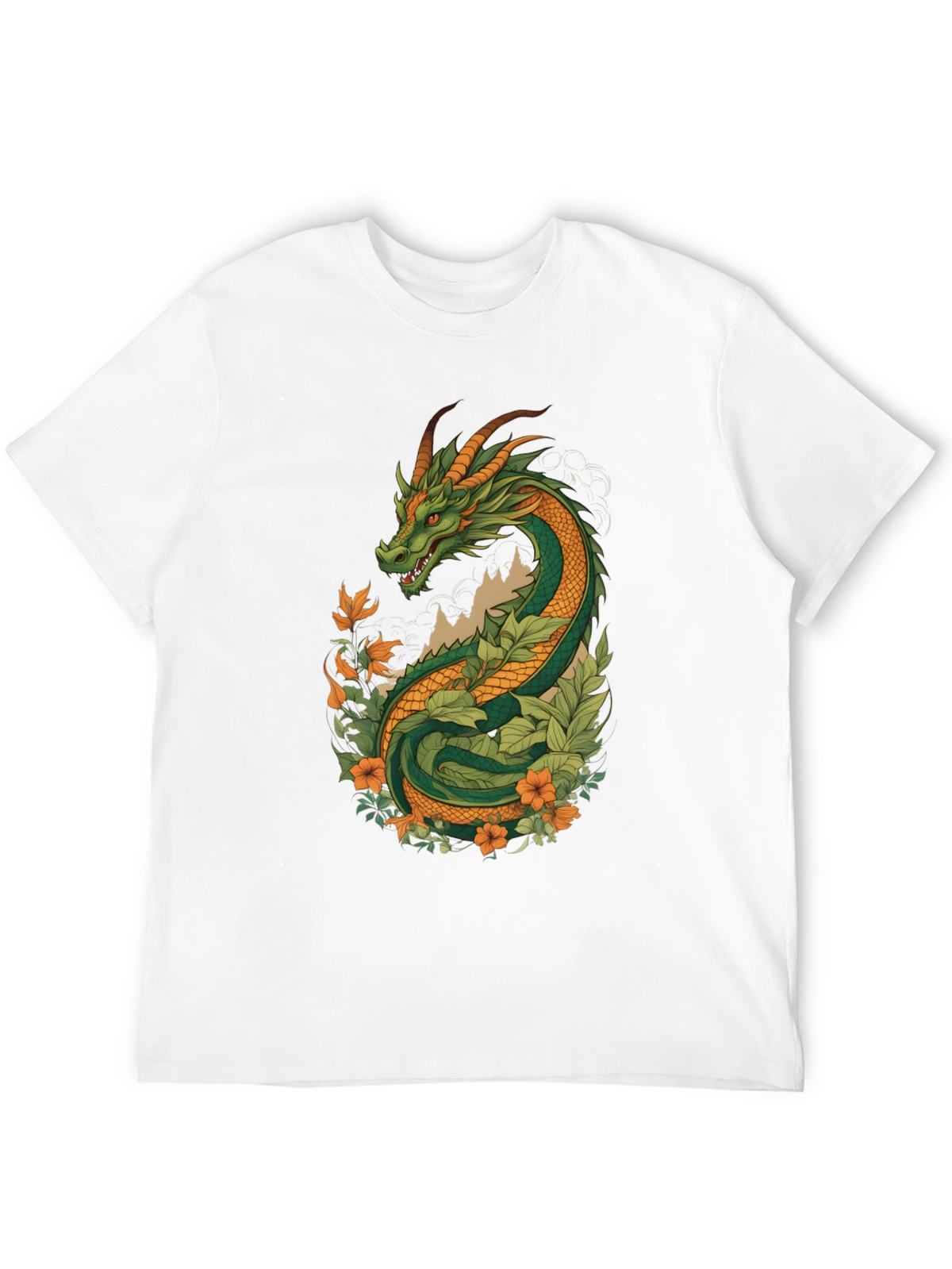 Dragon & Floral Graphic Tee