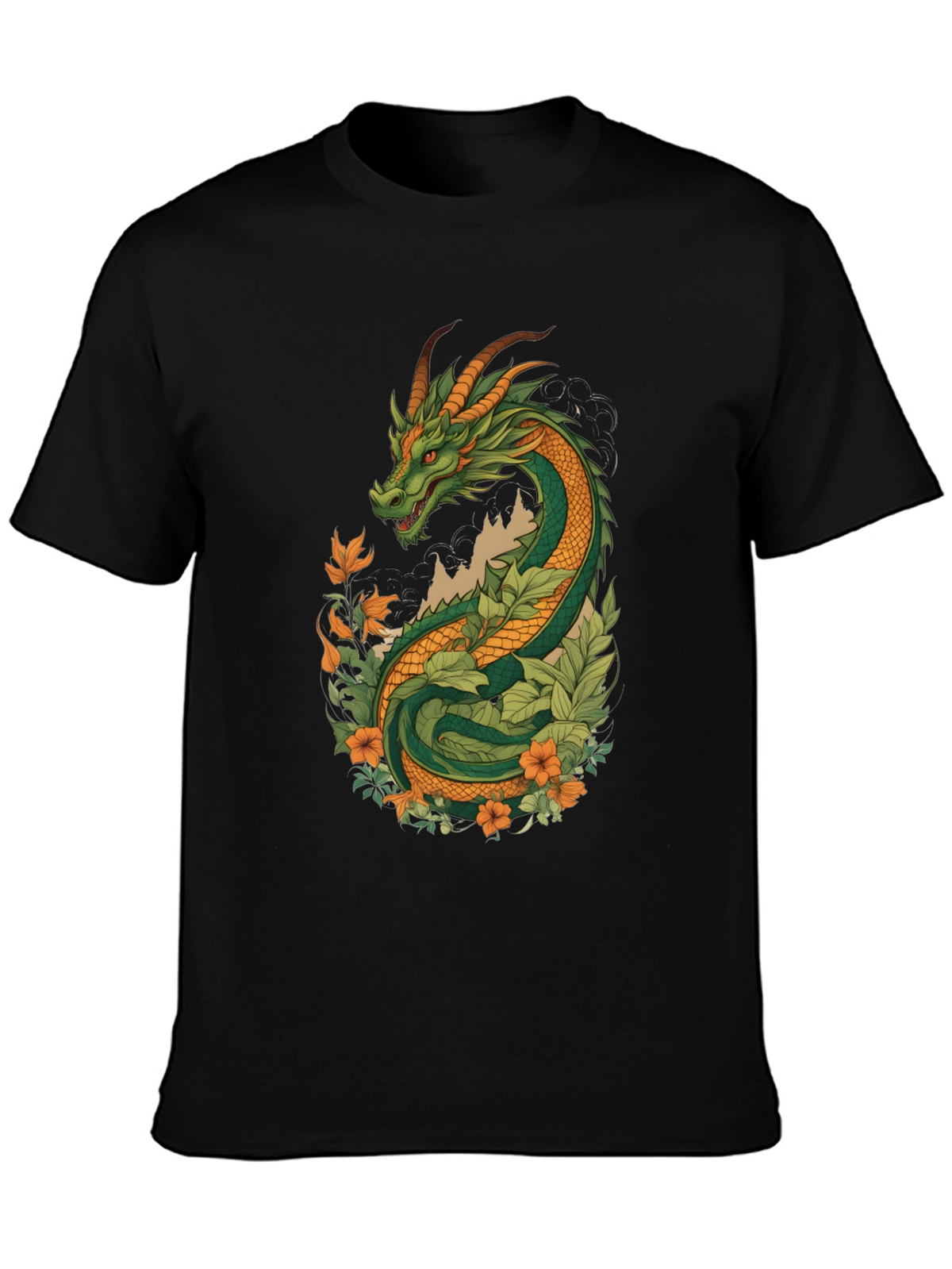 Dragon & Floral Graphic Tee